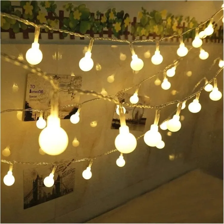 White Snow Ball Fairy Lights - Image 3