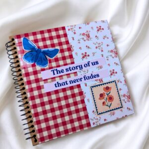 Red Plaid Floral Theme Scrapbook